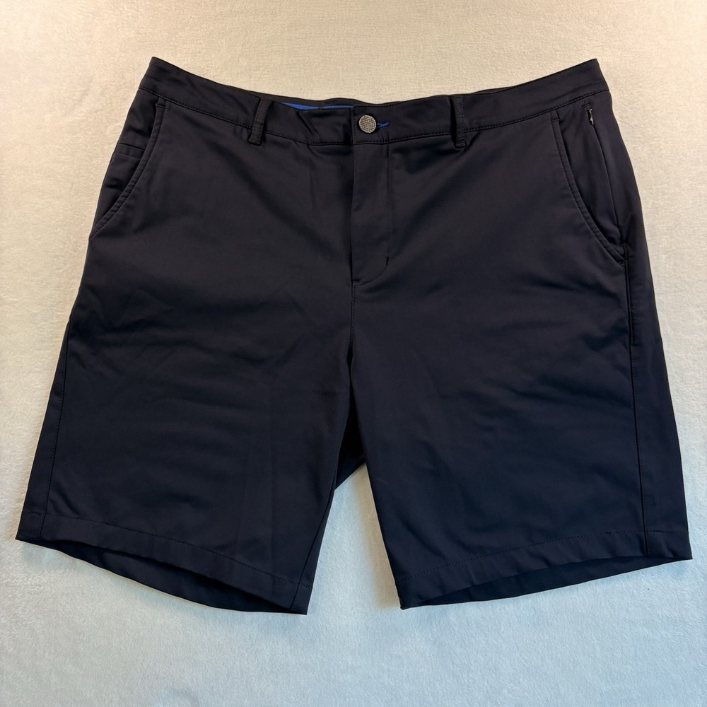 Twillory Performance Tailored Fit Mens Navy Stretch Golf Casual Shorts Size 38